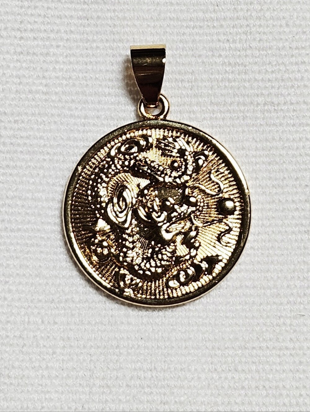Gold Dragon Coin Pendant Necklace - Women Jewelry